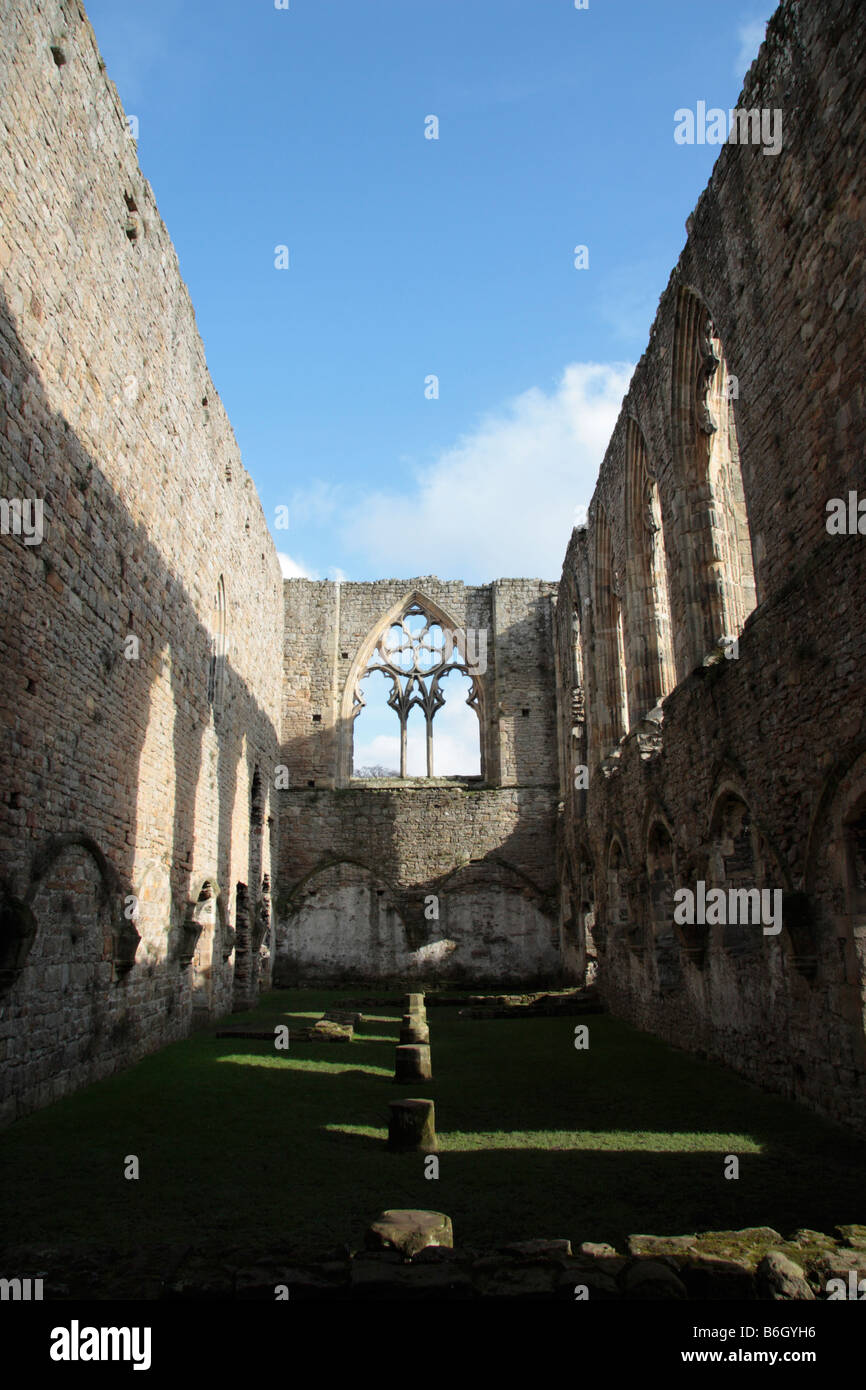 Easby interior abadía fundada en 1152 por los monjes premostratenses y disueltos en 1536 Richmond North Yorkshire, Inglaterra Foto de stock
