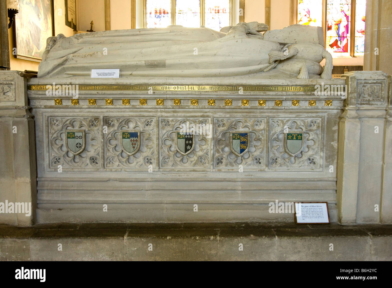 Tumba de Sir Robert Drury (fallecido en 1536) en la iglesia de St Marys en Bury St Edmunds, Suffolk, Reino Unido Foto de stock