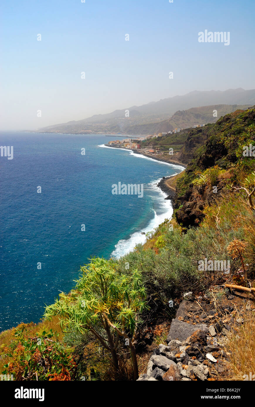Hermosa costa de La Palma Islas Canarias Santa Cruz Foto de stock