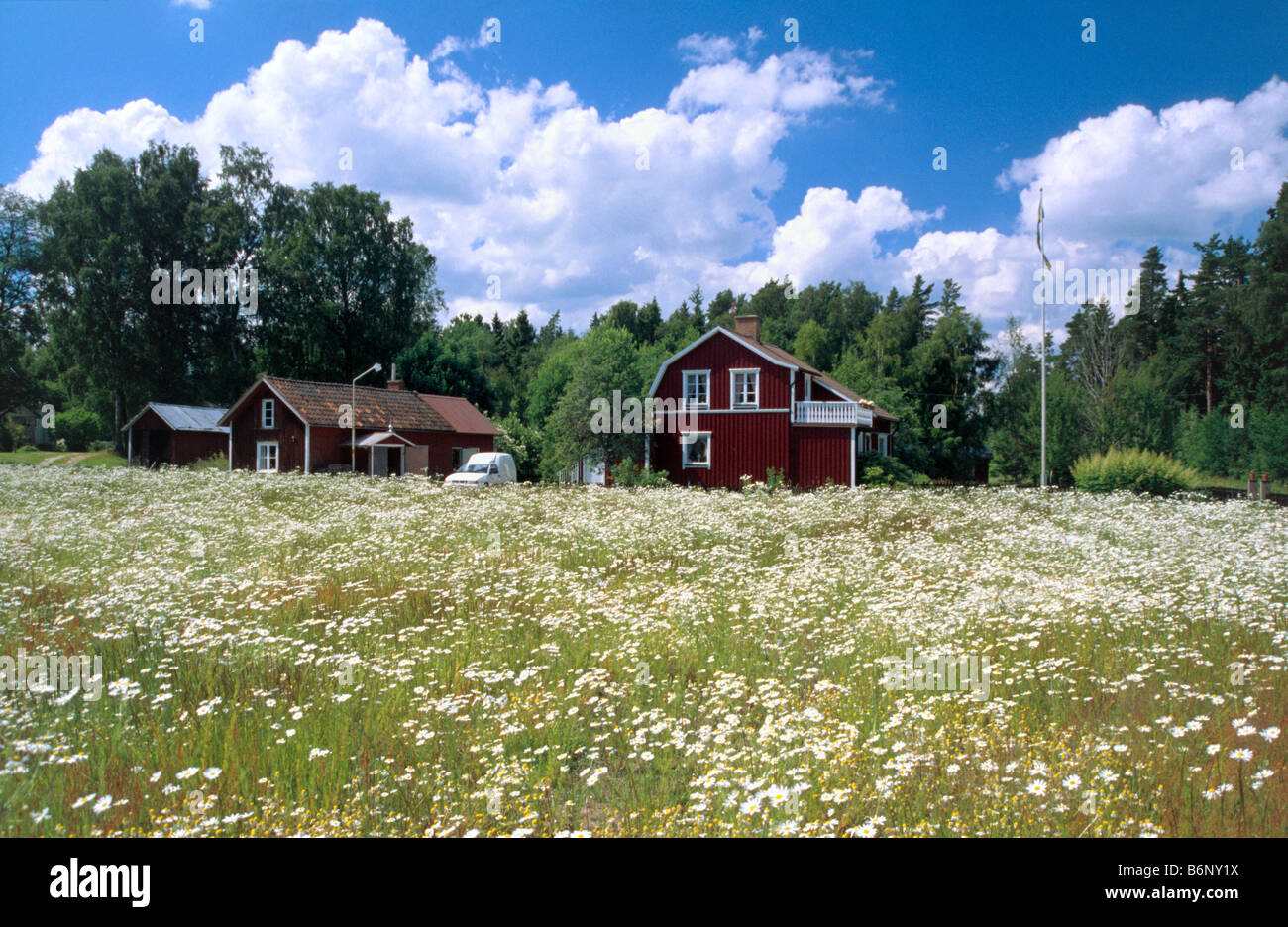 Casa típica de Suecia Västergötland, Suecia Foto de stock