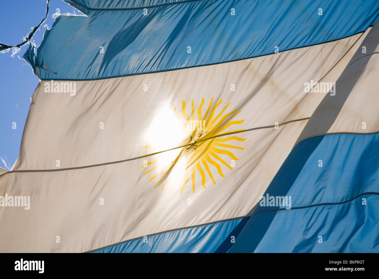 La bandera nacional de Argentina América del Sur Foto de stock