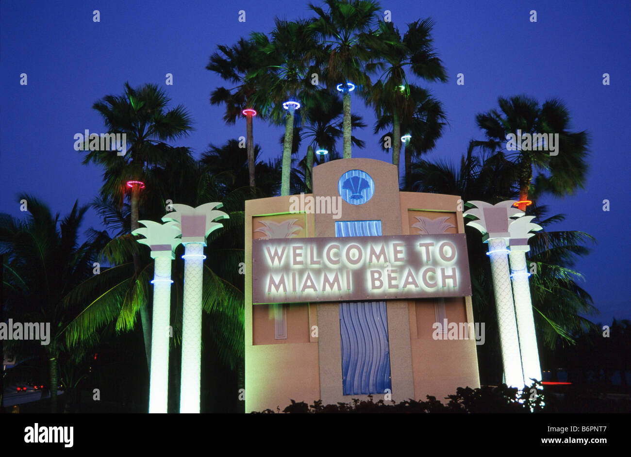 South Beach, el distrito Art Deco de Miami Beach. Foto de stock