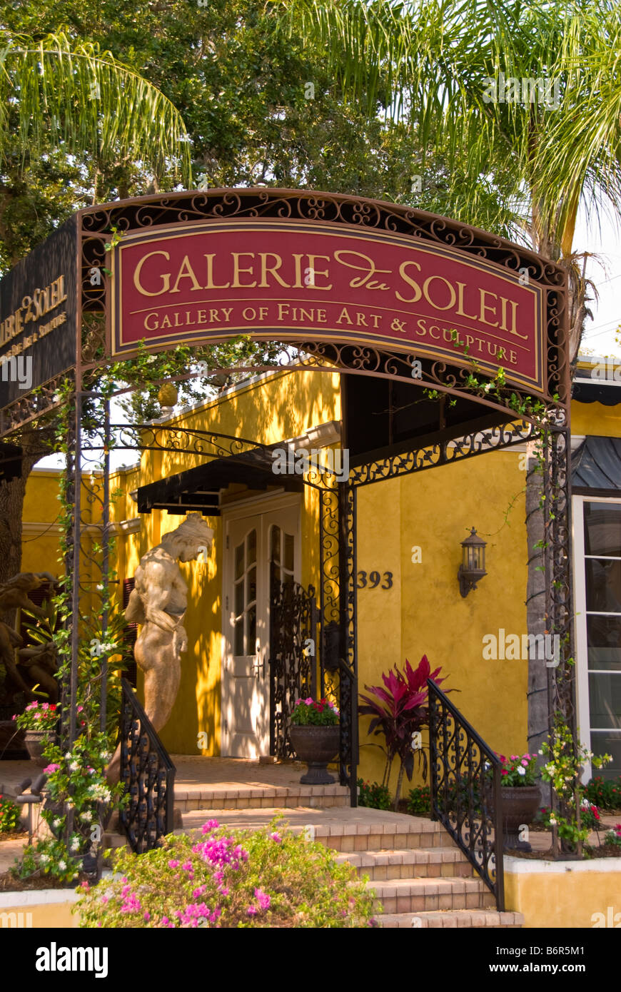 La Galería de Bellas Artes de la Calle Tercera off outdoors Old Naples FL Florida ricos sofisticado distrito de compras Foto de stock