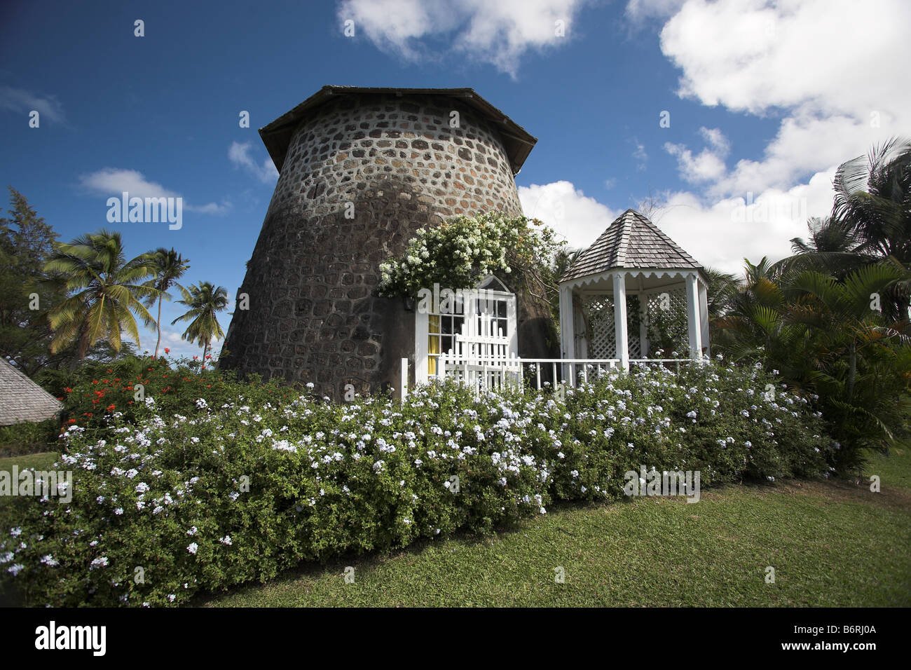 Un hotel boutique convertida de un patrimonio cultural de Santa Lucía, West Indes, Caribe. Foto de stock
