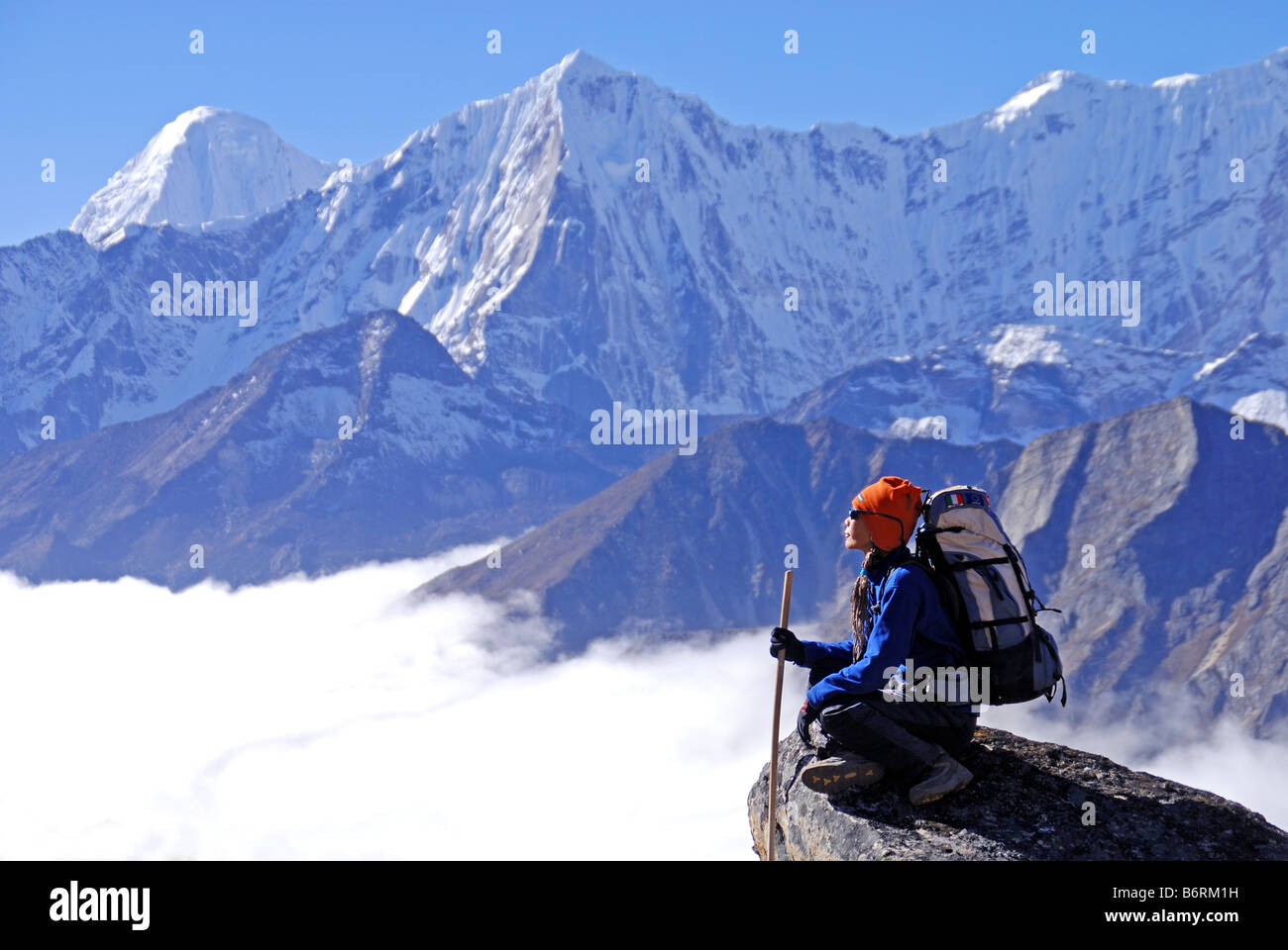 Trekking en Nepal Foto de stock