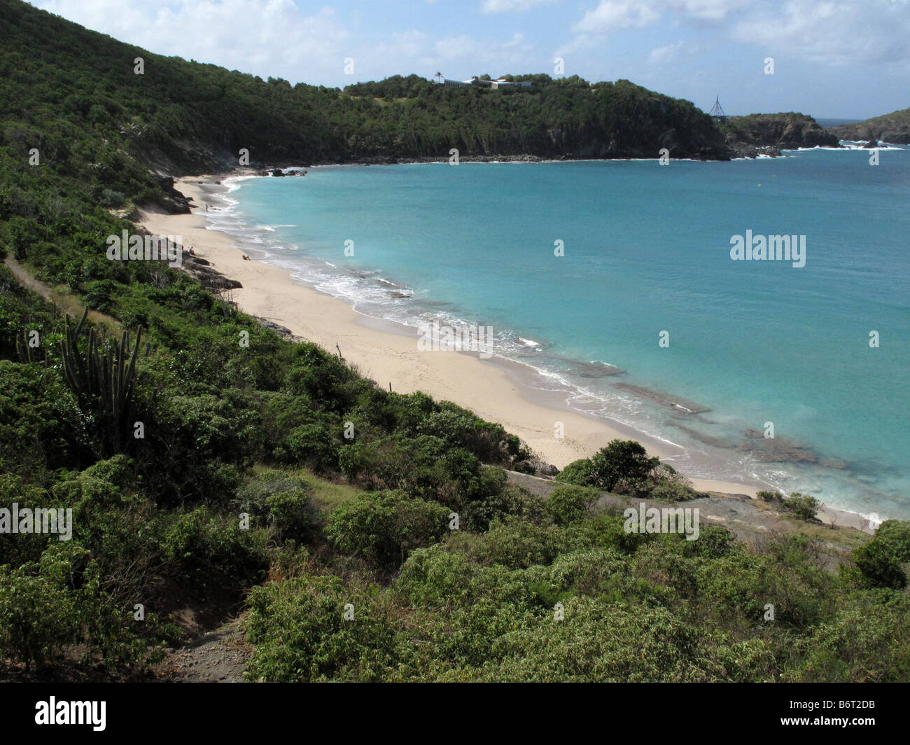 Anse du Colombier playa en St Barts o St Barthelemy en el Caribe, Antillas Francesas. Foto de stock