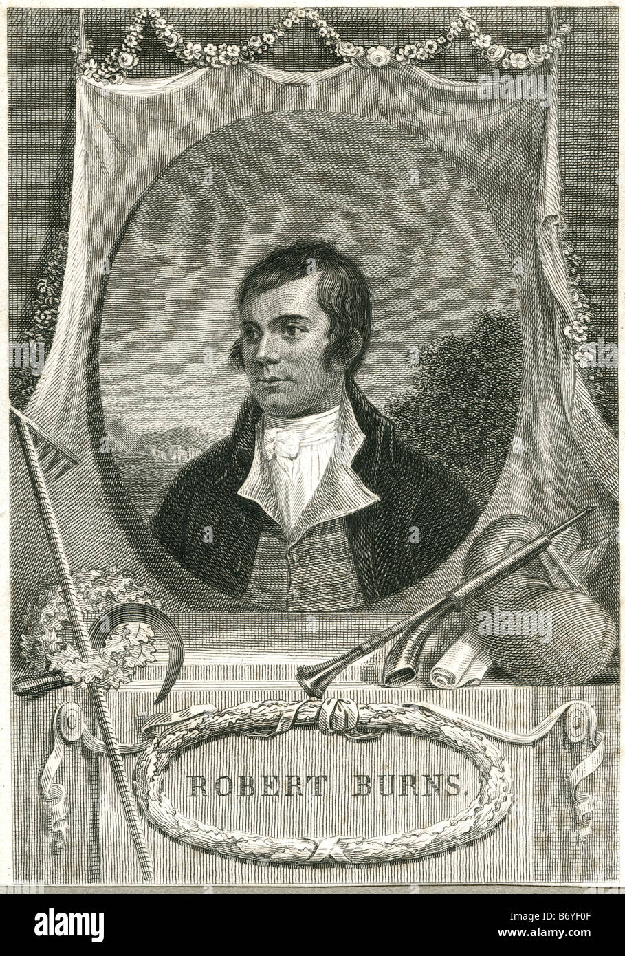 Robert Burns (25 de enero de 1759 - 21 de julio de 1796) (también conocido como Rabbie Burns, Escocia es el hijo predilecto, el poeta Plowman, Foto de stock