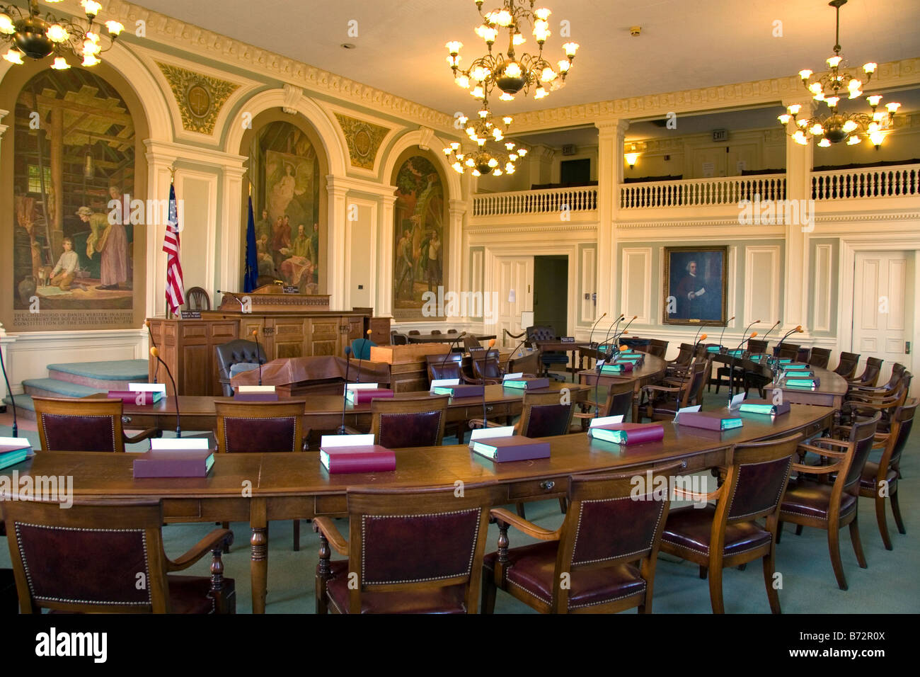 La Cámara del Senado de New Hampshire en el interior de la Casa de Estado en Concord New Hampshire, EE.UU. Foto de stock