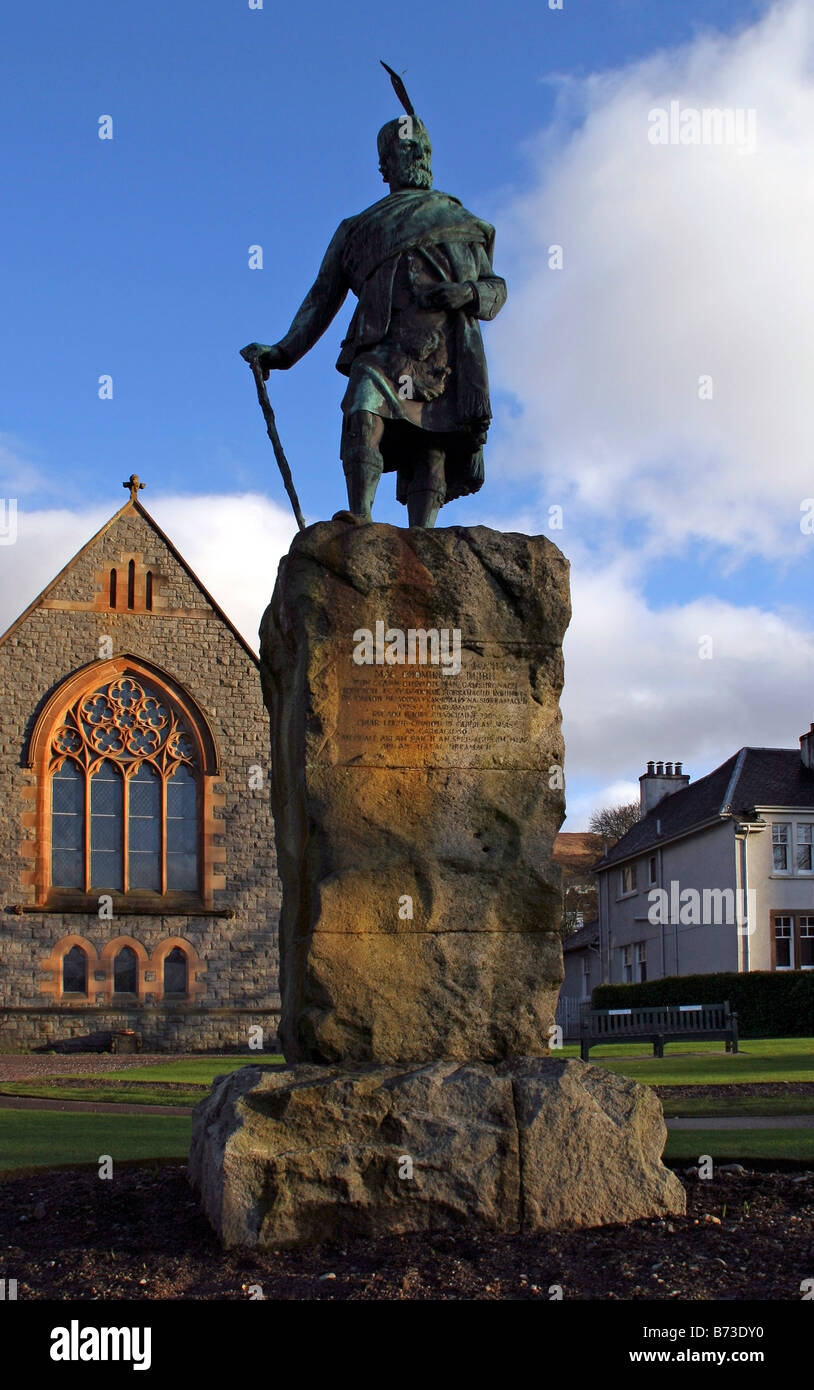 Donald Cameron de Lochiel, Estatua en Fort William, Highlands, Escocia Foto de stock