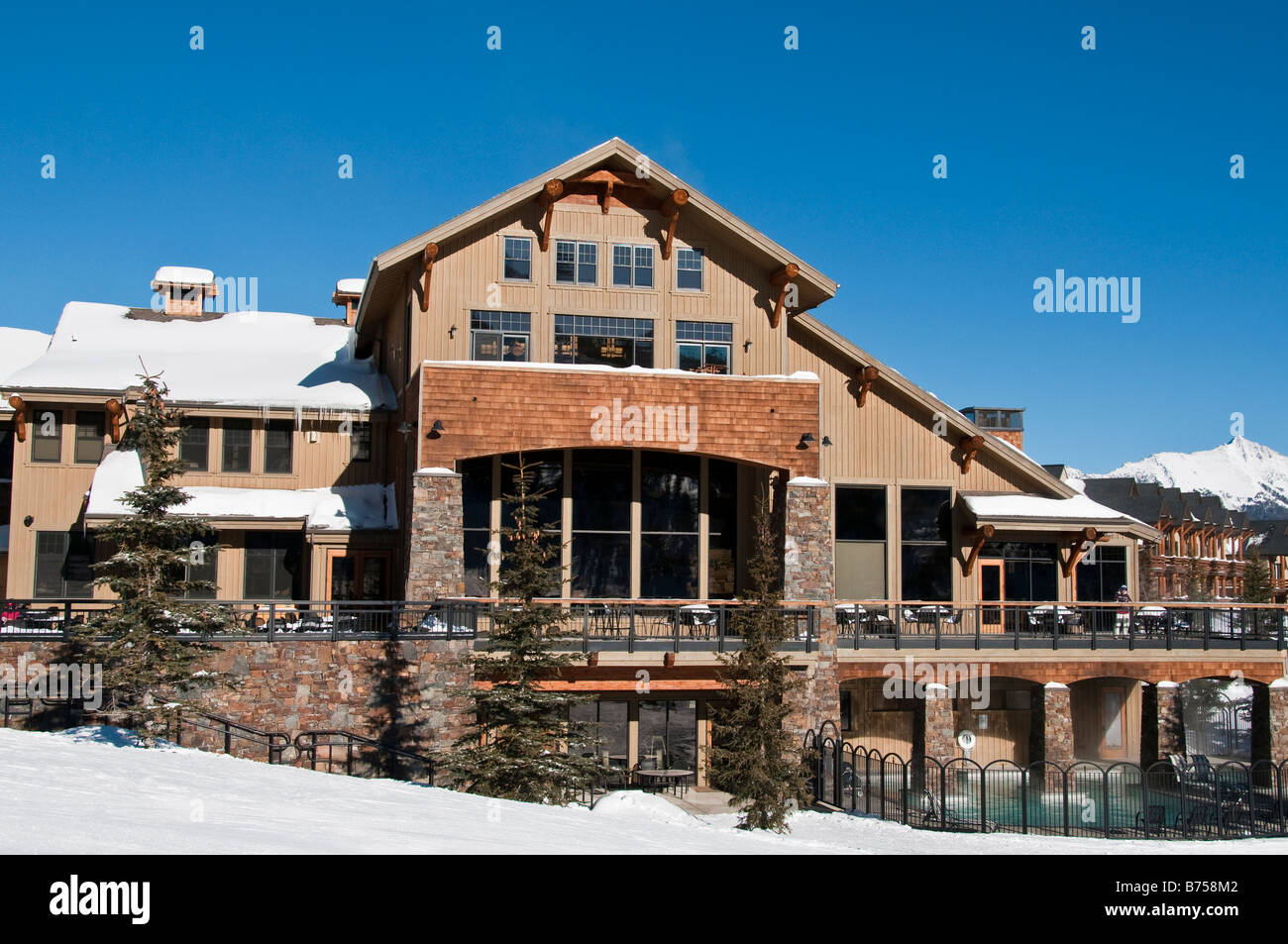 Luna Lodge, Moonlight Basin Resort, Big Sky, Montana. Foto de stock