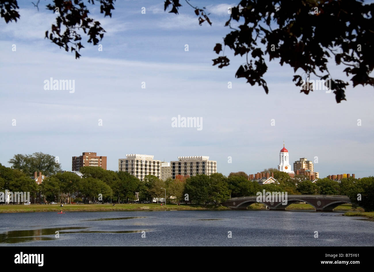 Charles River y los edificios de la Universidad de Harvard en Cambridge Greater Boston Massachusetts EE.UU. Foto de stock