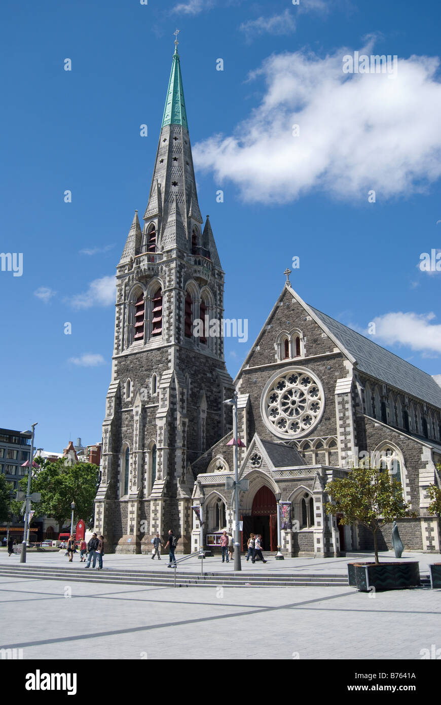 La Iglesia Catedral de Cristo, la Plaza de la Catedral, Christchurch, Canterbury, Nueva Zelandia Foto de stock
