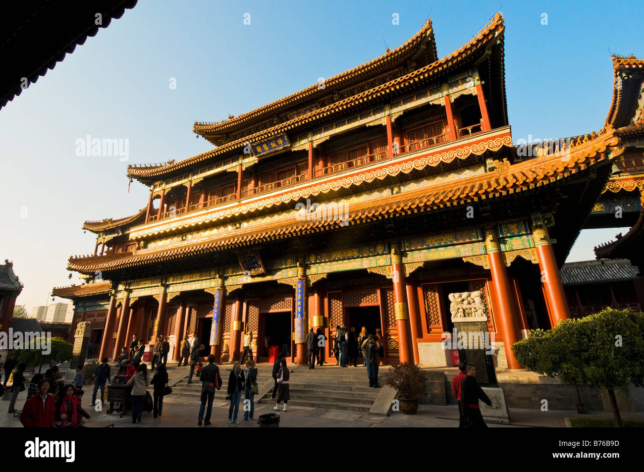 Yonghe Gong templo Lama en Pekín, China Foto de stock