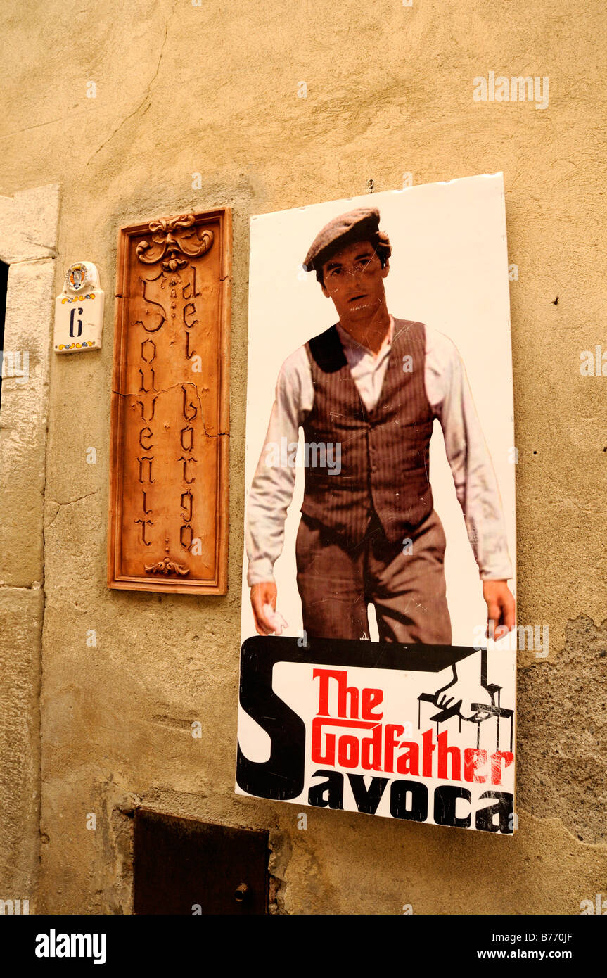 Cartel para el padrino en Sicilia, donde Savoca Frances Ford Coppola