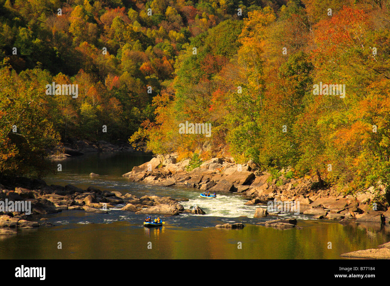 Los balseros, New River Gorge National River, West Virginia, EE.UU. Foto de stock