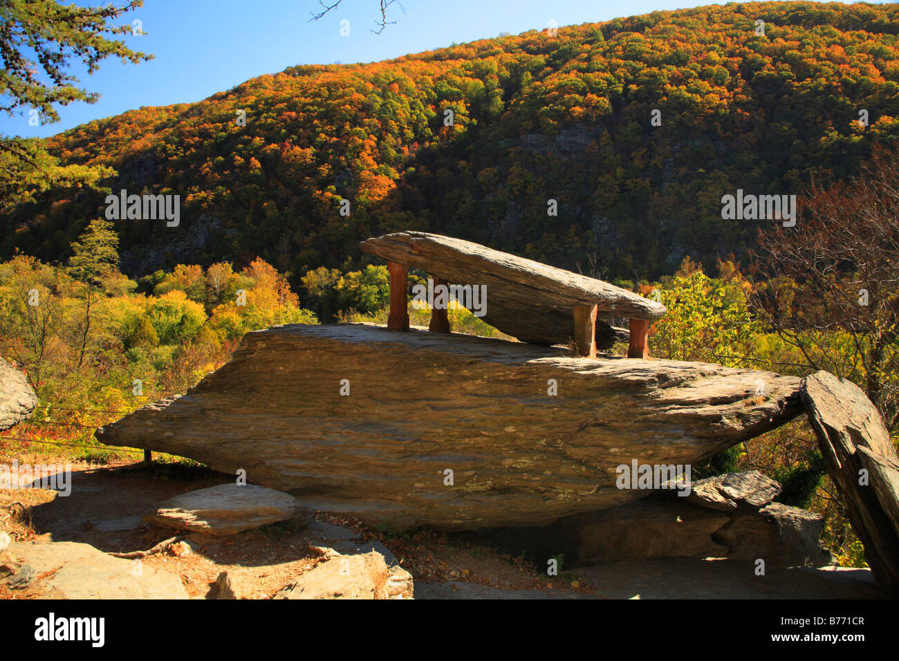 Jefferson Rock, el Appalachian Trail, de Harpers Ferry, Virginia Occidental, EE.UU. Foto de stock