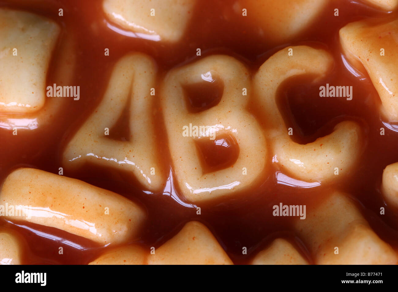 Espaguetis letras ABC Foto de stock