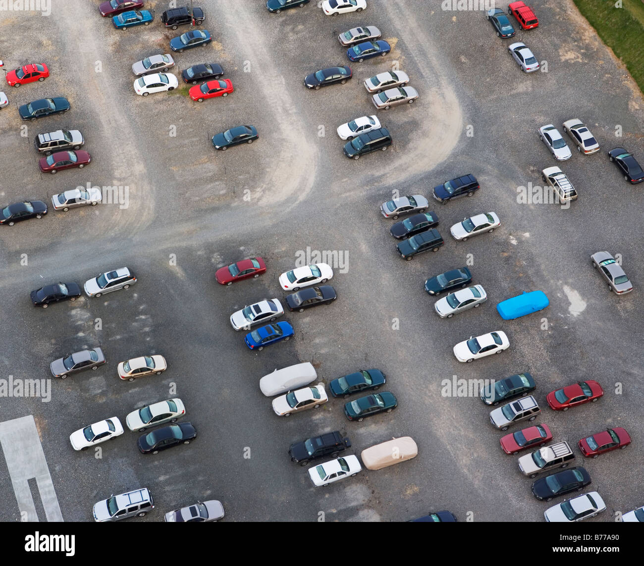 Vista aérea de coches parking Foto de stock