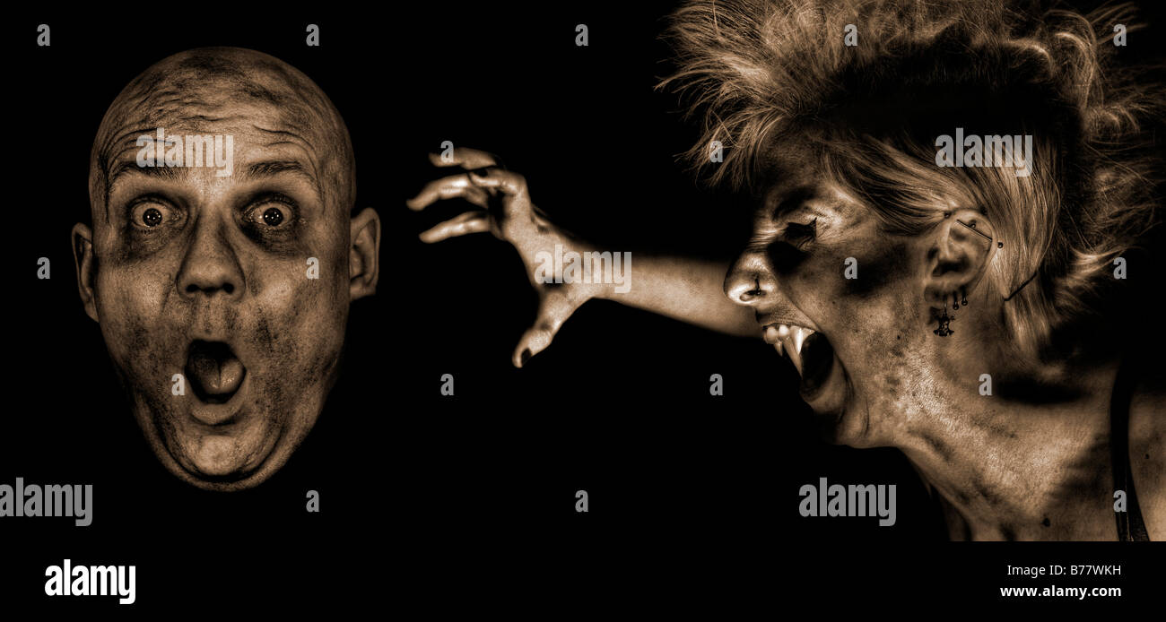 Ataque vampiro, fantasía Foto de stock