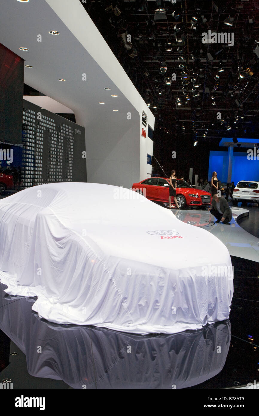 Detroit, Michigan un coche preparado para mostrar en la exposición de Audi en el North American International Auto Show Foto de stock