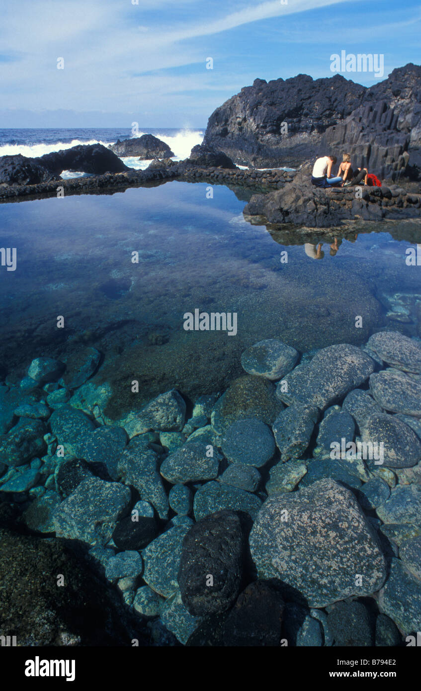 Seawaterpool Charco Azul, cerca de la Frontera, de Tigaday, El Hierro,  Islas Canarias, Europa Fotografía de stock - Alamy