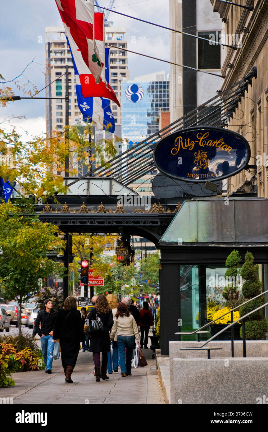 El Ritz Carlton Hotel en el centro de Montreal, Canadá Foto de stock