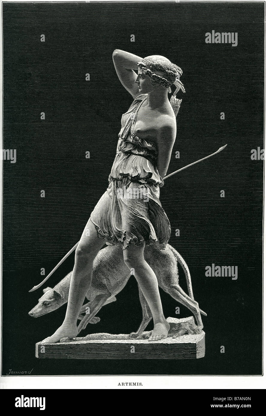 Artemis estatua hombre perro cazador hunt lanza piedras permanente (Sir William) Hamo Thornycroft RA (9 de marzo de 1850-18 de diciembre de 1925) Foto de stock