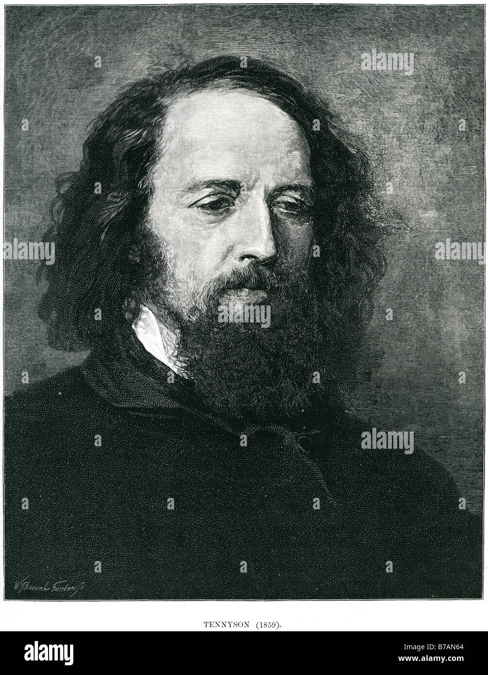 1r barón ALFRED TENNYSON Tennyson 6 de agosto de 1809 - 6 de octubre de 1892 fue poeta laureado poeta inglés Reino Unido popular Tennyso Foto de stock