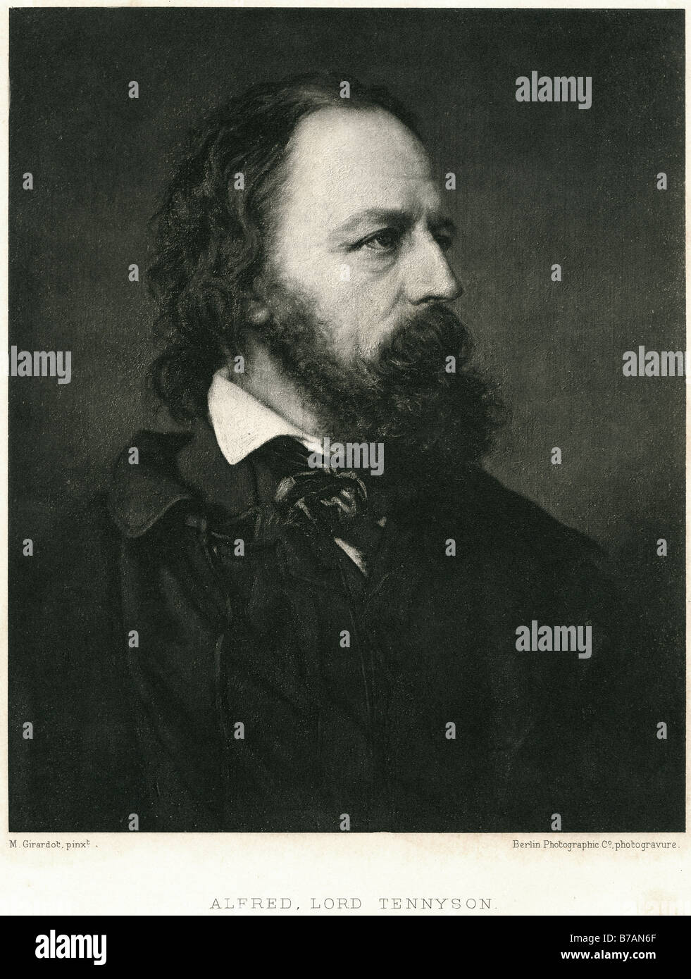 1r barón ALFRED TENNYSON Tennyson 6 de agosto de 1809 - 6 de octubre de 1892 fue poeta laureado poeta inglés Reino Unido popular Tennyso Foto de stock