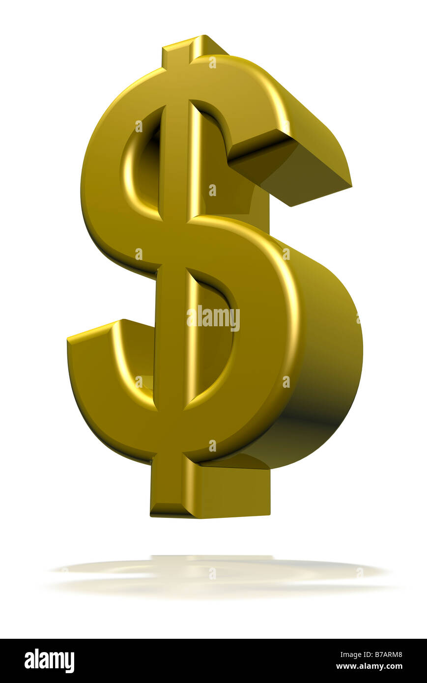 Símbolo del dólar americano 3D Render cgi Foto de stock