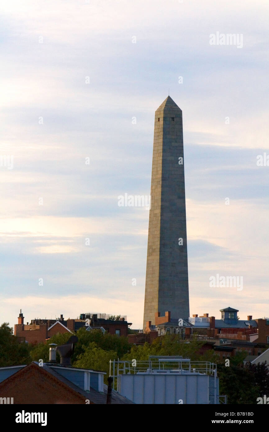 Monumento Bunker Hill, en Charlestown Boston Massachusetts EE.UU. Foto de stock