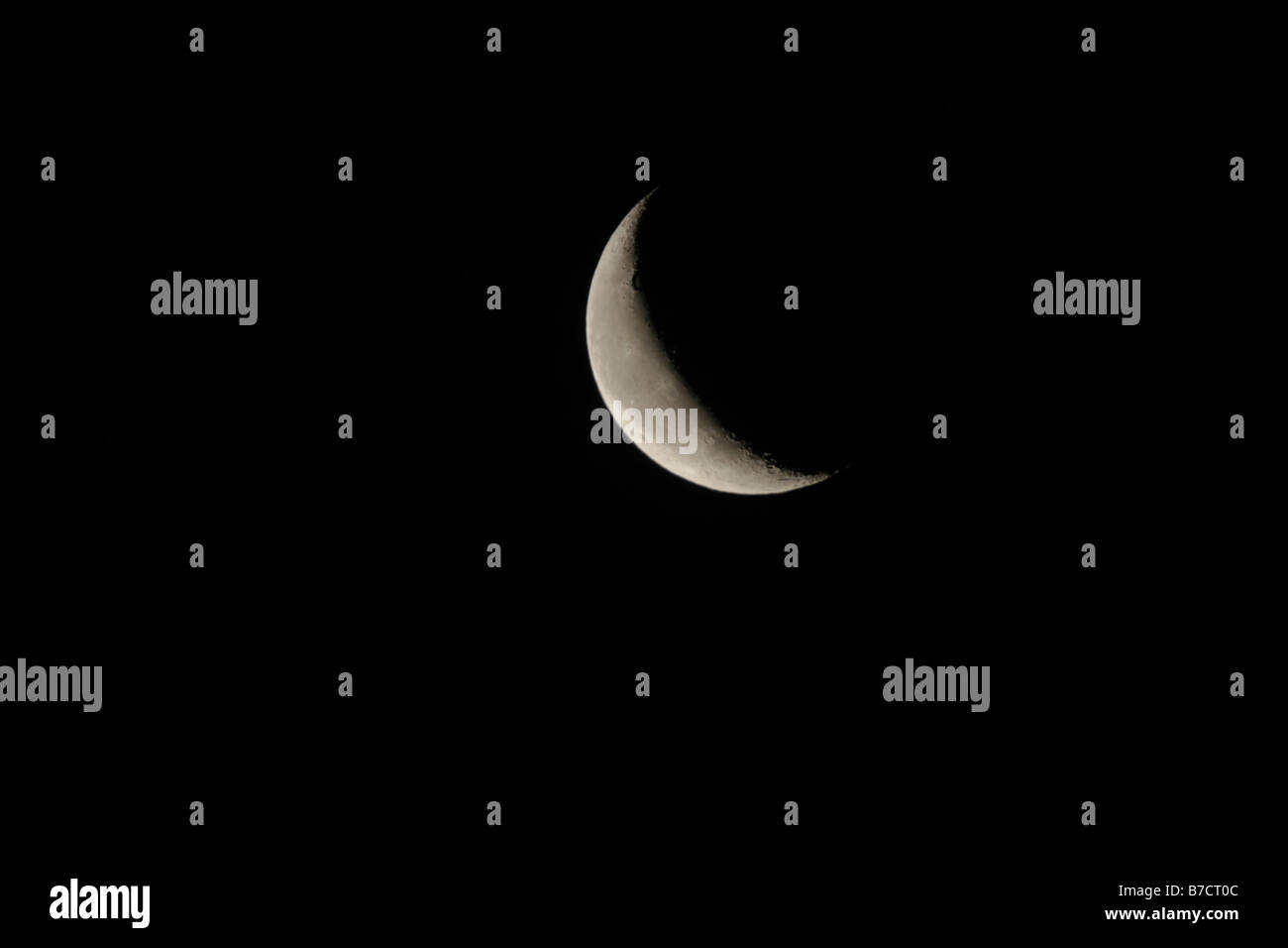 Crescent, la disminución de la luna en el último trimestre, Alemania, Baviera Foto de stock