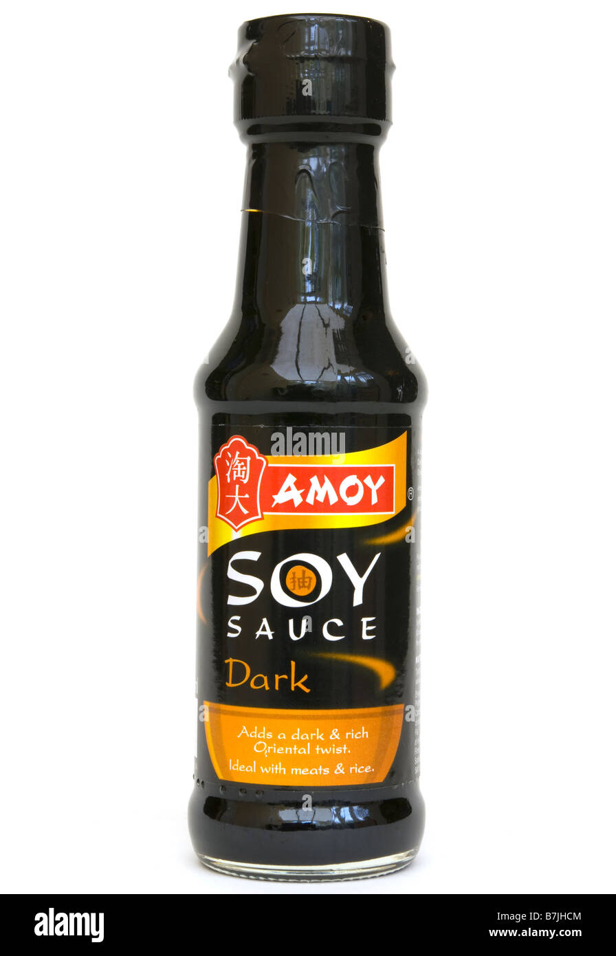 Botella de salsa de soja oscura Amoy Salsas Cocina china Fotografía de