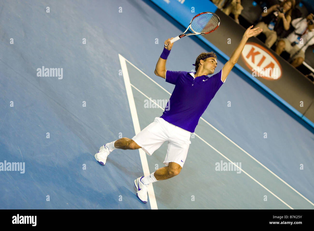 El tenista Roger Federer, Suiza en el Abierto de Australia el 19 de enero de 2009 en Melbourne, Australia. Foto de stock