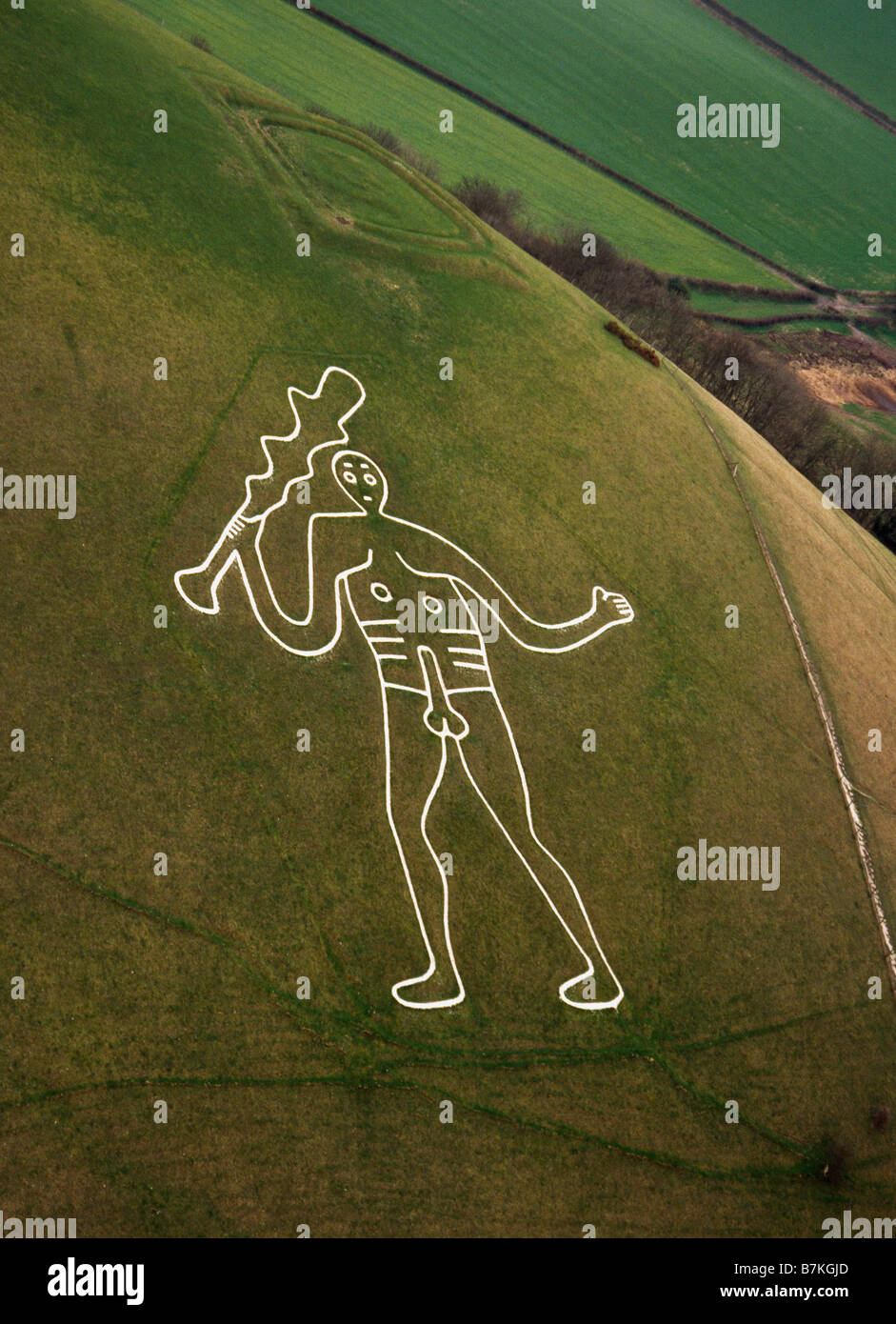 Gigante de Cerne Dorset, símbolo de la fertilidad Foto de stock