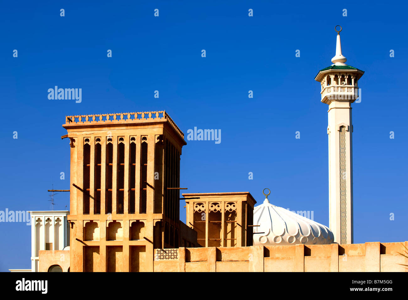 Bastakiya en Bur Dubai Emiratos Arabes Unidos Foto de stock