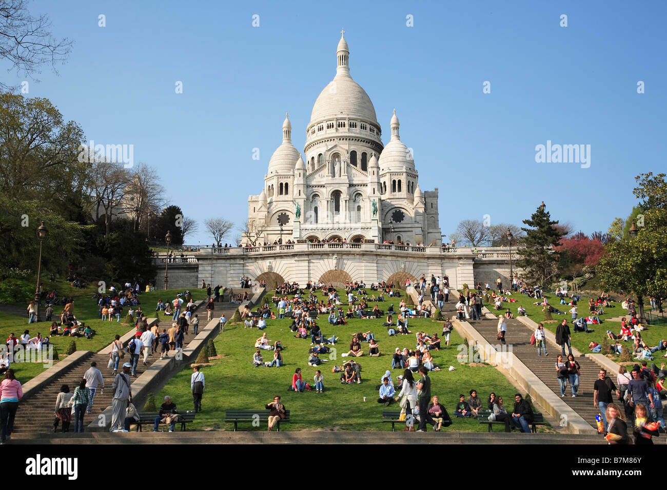 Basílica del Sacré Coeur de Montmartre Foto de stock