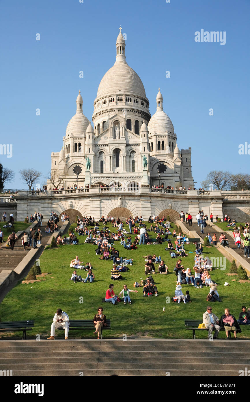Basílica del Sacré Coeur de Montmartre Foto de stock