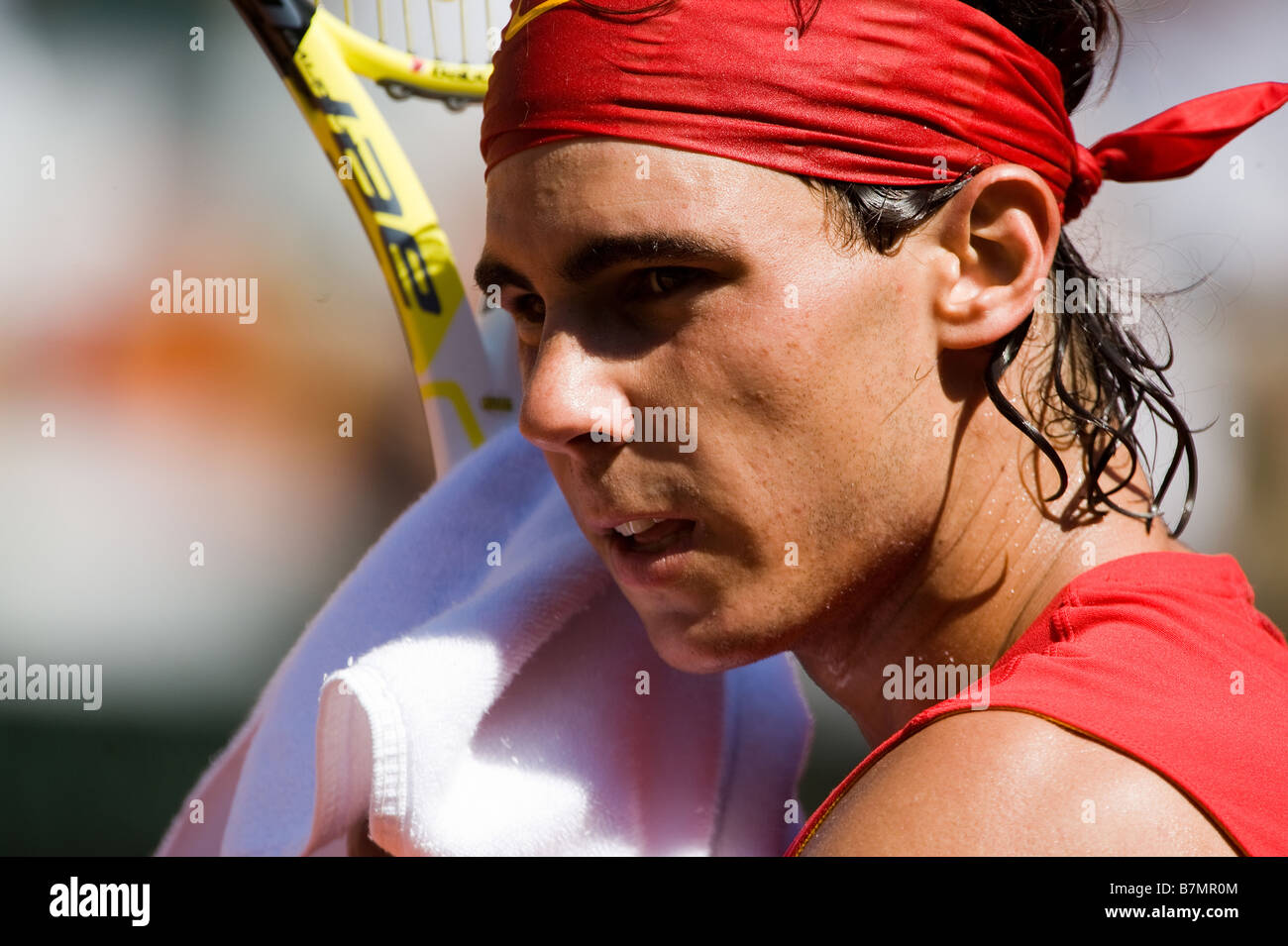Rafael Nadal de España durante el primer día de las semifinales de la Copa Davis Foto de stock