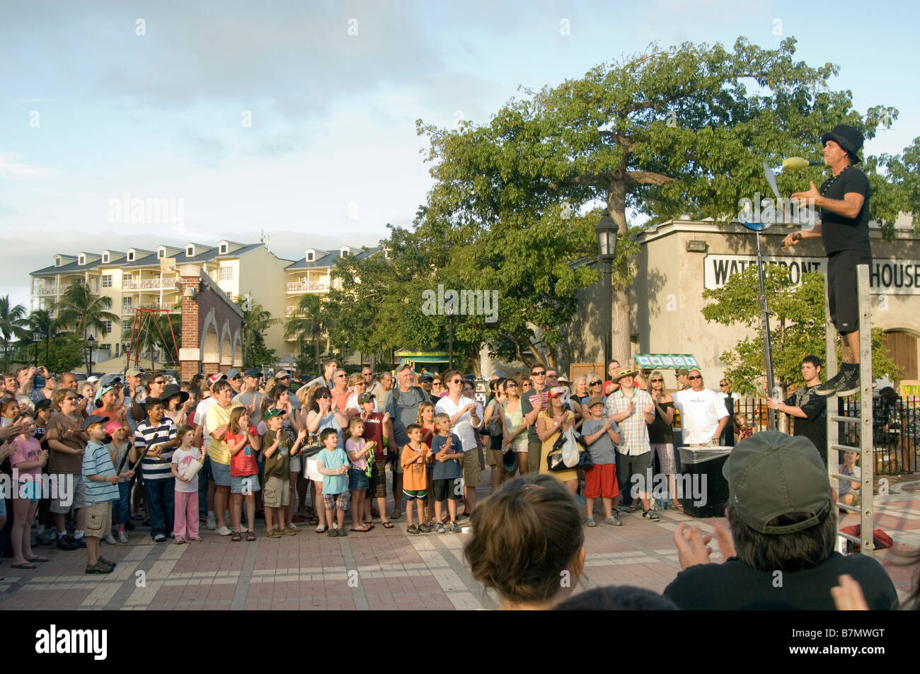 Artista en Mallory square en Key West Foto de stock