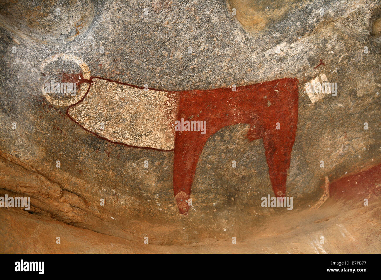 Pinturas rupestres del neolítico Laas Geel Naasa Hablood Hills Somalilandia Somalia Foto de stock