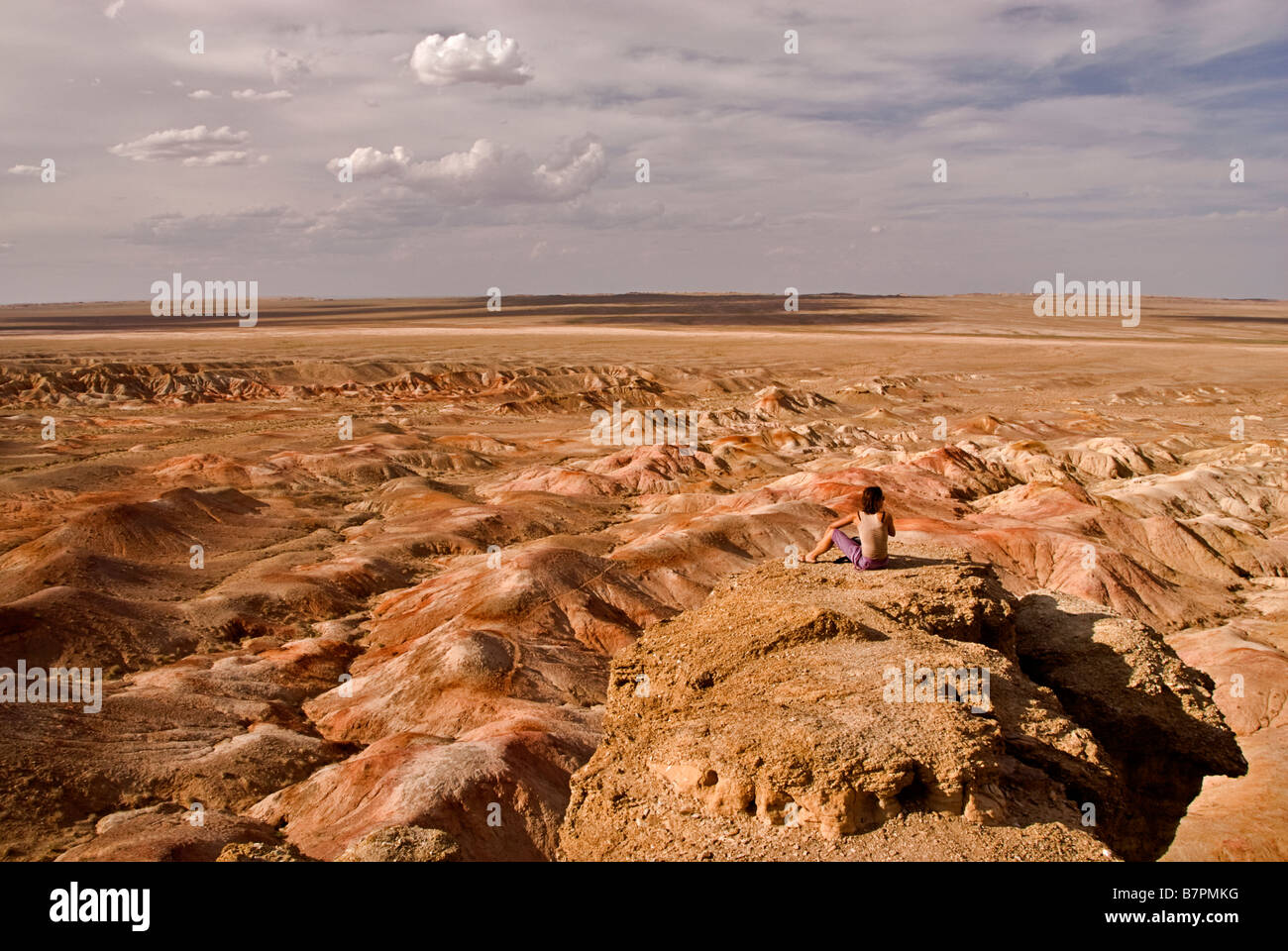 El paisaje de la zona Bayangovi, el desierto de Gobi, Mongolia. Foto de stock
