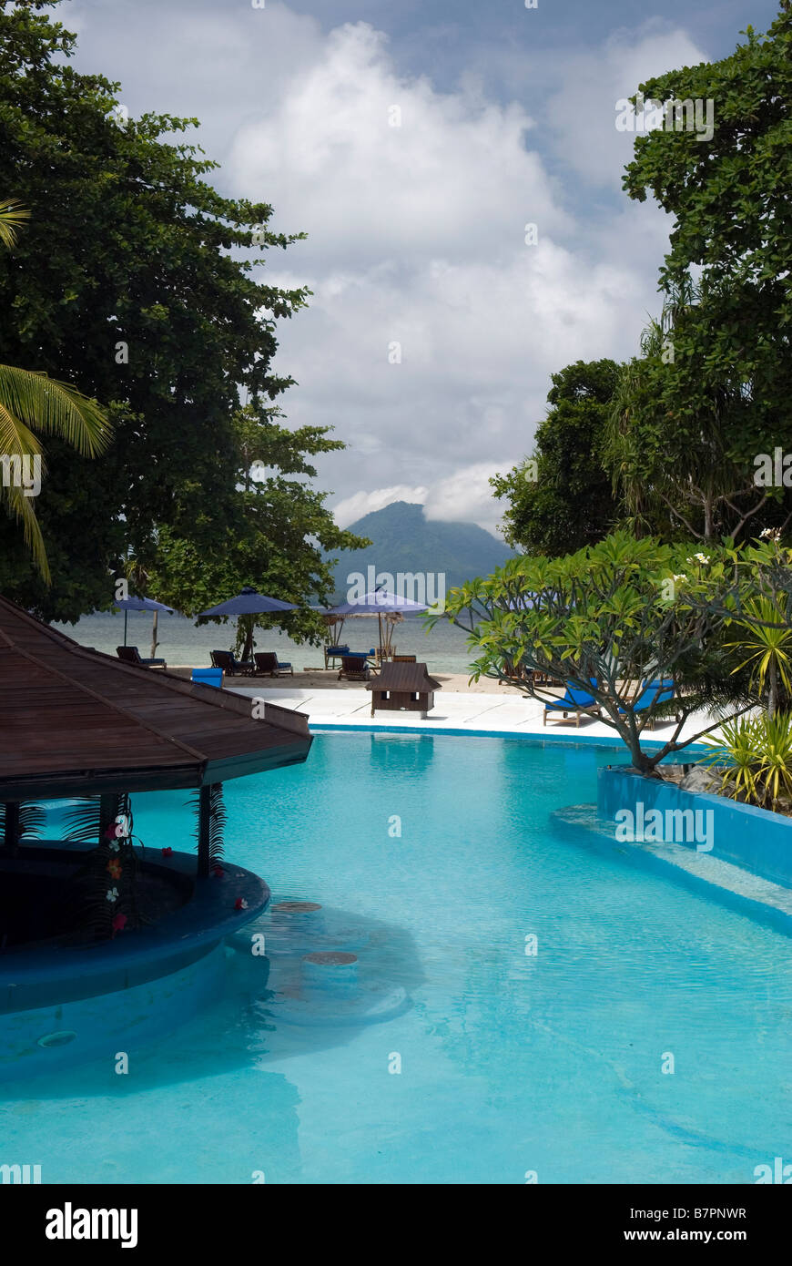 El Siladen Island Resort and Spa, Sulawesi Foto de stock