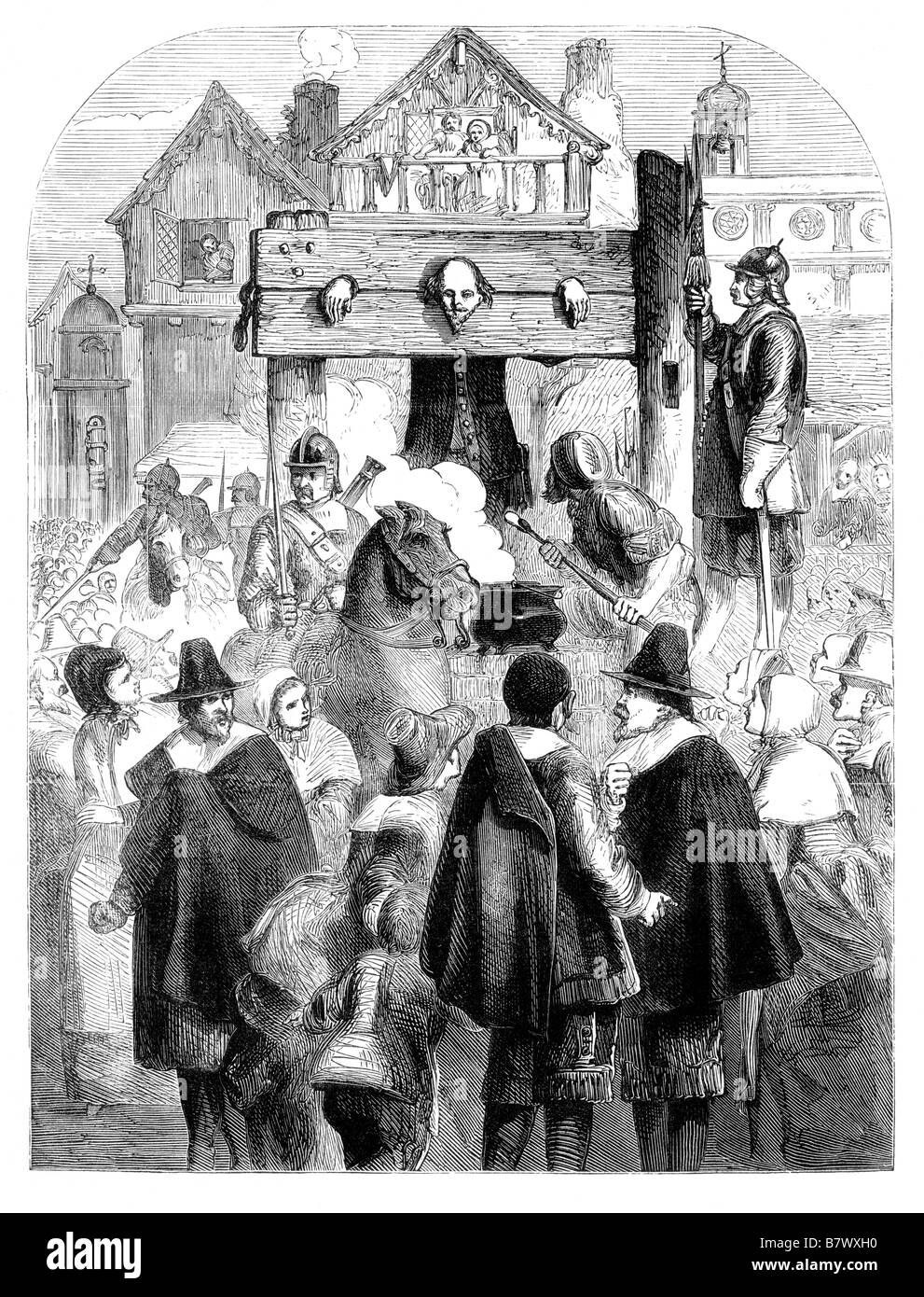 William Prynne un prominente oponente puritano del arzobispo Lépaud s Políticas de la Iglesia en la picota Foto de stock
