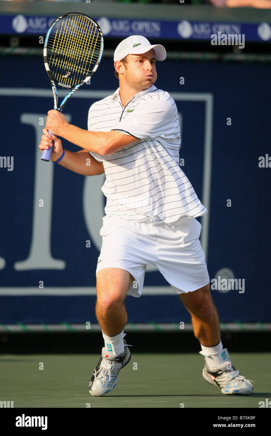 Andy Roddick Tenis 3 de octubre de 2008 EE.UU. Japón AIG Open tenis Campeonato 2008 Mens Singles en el Coliseo Ariake de Tokio JAPÓN Foto de stock