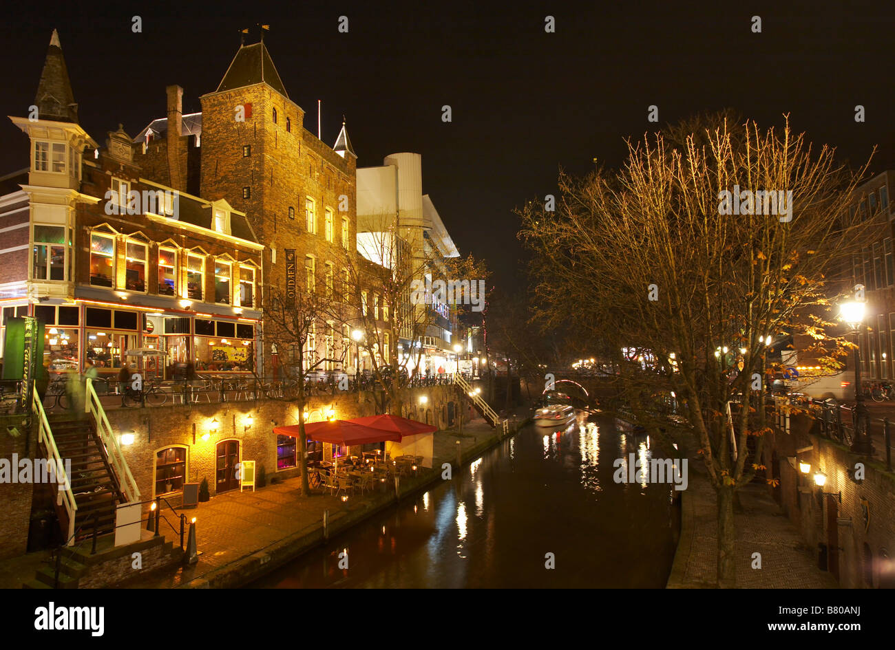 En la noche de Utrecht, Holanda Foto de stock