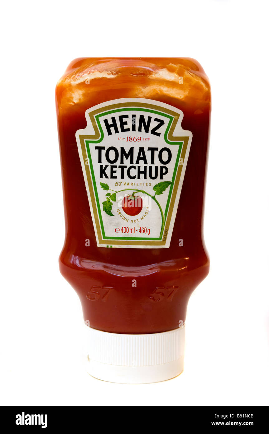 Botella de plástico de la salsa de tomate ketchup Heinz Foto de stock