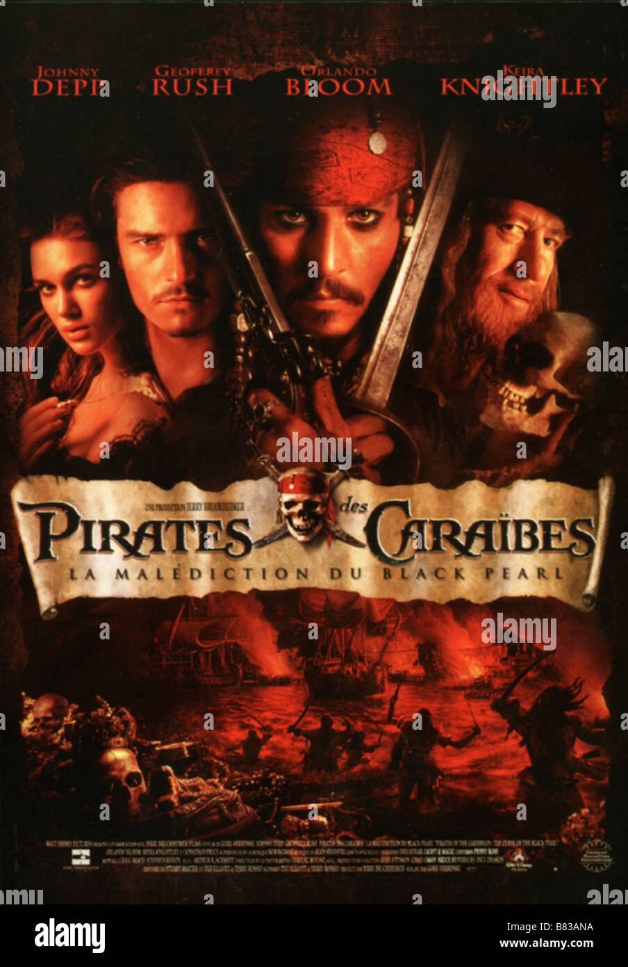 Piratas del Caribe: La maldición de la Perla Negra - EE.UU. Año: 2003  Director: Gore Verbinski póster de película (Fr Fotografía de stock - Alamy