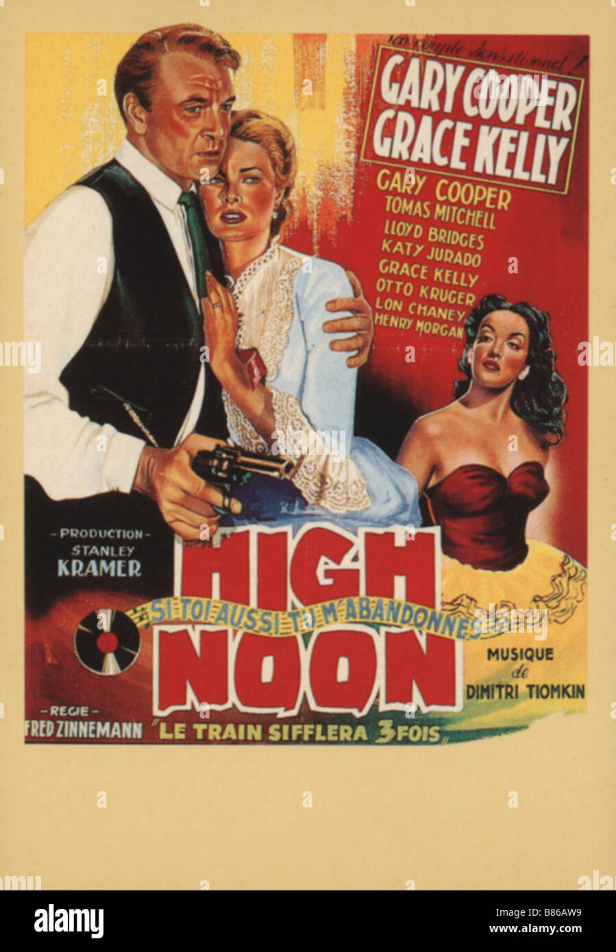 High Noon Año: 1952 - EE.UU. Director: Fred Zinnemann VGary Cooper, Grace Kelly póster de película (EE.UU.) Foto de stock