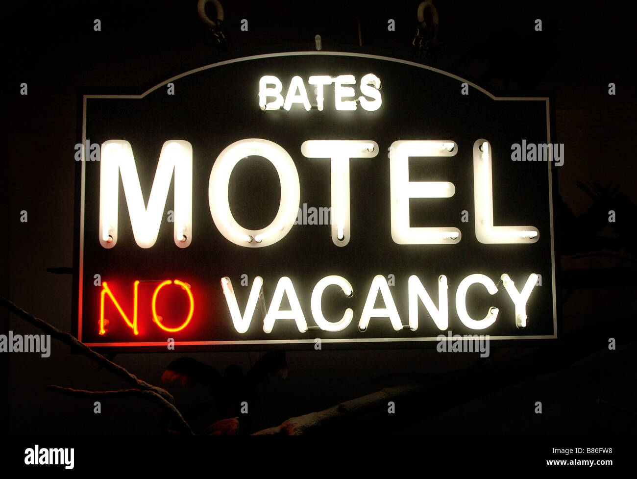 Motel Bates London Mdm Tussauds firmar Foto de stock